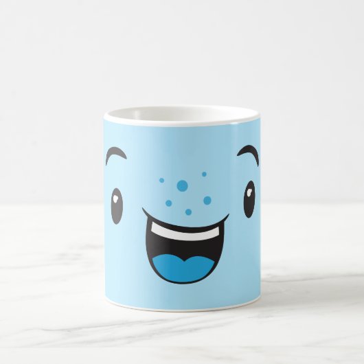 ブルースマイルかわいい顔マグ コーヒーマグカップ (中央)