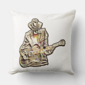 ブルースミュージシャンとハット感じ – 音楽 クッション (正面)