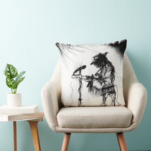 ブルースミュージックギタープレーヤーとバンドオンステージ クッション (椅子)