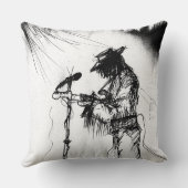 ブルースミュージックギタープレーヤーとバンドオンステージ クッション (裏面)