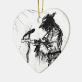 ブルースミュージックギタープレーヤーとバンドオンステージ セラミックオーナメント (左)