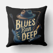 ブルースミュージックレトロエステティックヴィンテージジャズ クッション (裏面)