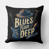 ブルースミュージックレトロエステティックヴィンテージジャズ クッション (正面)