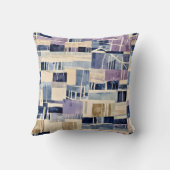 ブルースモダンとクリームのパッチ クッション (裏面)