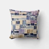 ブルースモダンとクリームのパッチ クッション (正面)