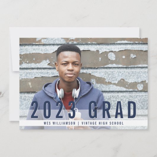 ブルースモダン写真卒業パーティー 招待状 (正面)