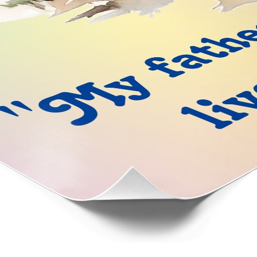 ブルースモーキーマウンテンクラウドレイクサイド魚釣りパパソン ポスター (コーナー)