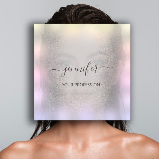 ブルースモークグレーグラデーションプロフェッショナルメイクアップ スクエア名刺