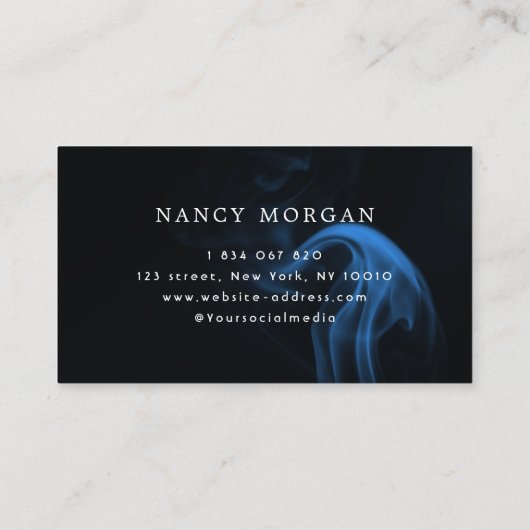 ブルースモークネオン編み 名刺 (裏面)