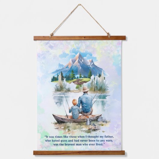 ブルースモークマウンテンクラウドレイク魚釣りファーザーズ 吊り下げ型タペストリー (正面)