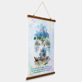 ブルースモークマウンテンクラウドレイク魚釣りファーザーズ 吊り下げ型タペストリー (傾斜あり)