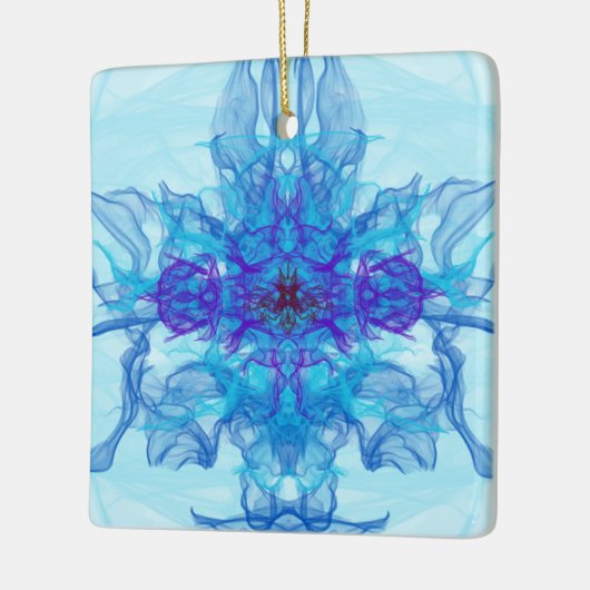 ブルースモーク – フラクタルアート – セラミックオーナメント (左)