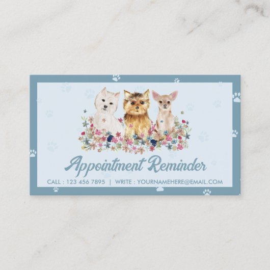 ブルースモールドッグズポーペットシッターアポイントメント 名刺 (正面)