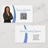 ブルースライバフェイクーグリッター写真QRプロフェッショナル 名刺 (正面/裏面)