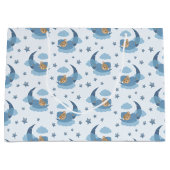 ブルースリーピングベビーベアオンムーンクラウド&スターズ ラージペーパーバッグ (正面)