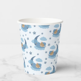 ブルースリーピングベビーベアオンムーンクラウド&スターズ 紙コップ
