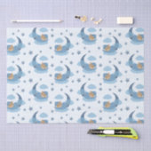 ブルースリーピングベビーベアオンムーンクラウド&スターズ 薄葉紙 (クラフト)