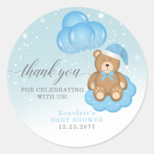 ブルースリーピーベアーバルーンサンキューベイビーシャワー