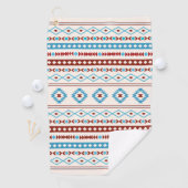 ブルースレッドアステカクリームミックスモチーフ柄 ゴルフタオル (インサイチュ)