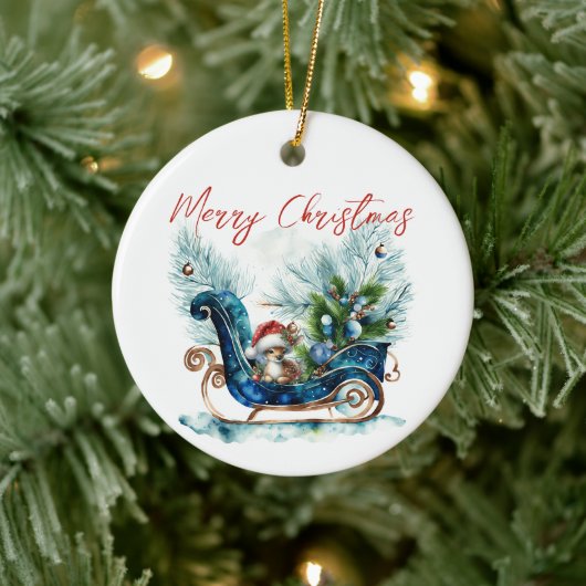 ブルースレードベビートナカイ セラミックオーナメント (ツリー)