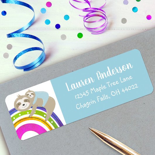 ブルースロートレインボーKawaii男の子の赤ちゃんシャワーアドレス ラベル