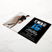 ブルースワッグ16誕生日 箔招待状 (回転した状態)