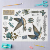 ブルースワローズクリップアートティッシュペーパー 薄葉紙 (クラフト)