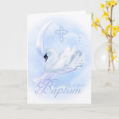 ブルースワン付き洗礼カード カード (黄色い花)