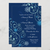 ブルースワーズクリスマス結婚式招待状カード 招待状 (正面/裏面)