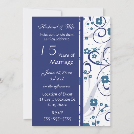 ブルースワーズ15周年記念パーティの招待状カード 招待状 (裏面)