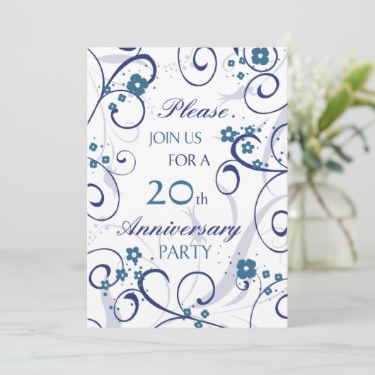 ブルースワーズ20周年記念パーティの招待状カード 招待状 (スタンド正面)