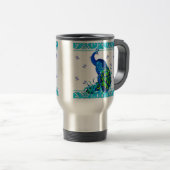 ブルースワールと縁どピーコックデザイン トラベルマグ (正面右)