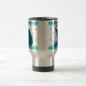 ブルースワールと縁どピーコックデザイン トラベルマグ (中央)