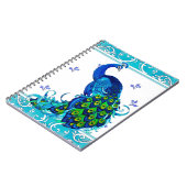 ブルースワールと縁どピーコックデザイン ノートブック (左側)