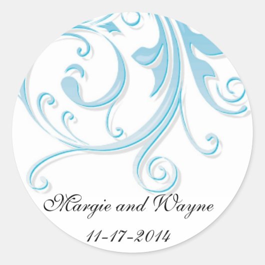 ブルースワール封筒用シールステッカーテンプレート ラウンドシール (正面)