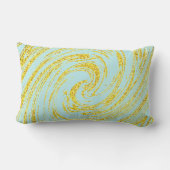 ブルースワール抽象ゴールド グリッター ネイビー アウトドアクッション (裏面)