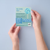 ブルースワール棒つきキャンデー、製菓供給の広告 チラシ (手)