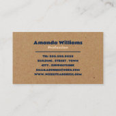 ブルースワール&クラフト効果、レトロスタイル 名刺 (裏面)