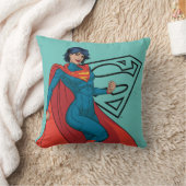 ブルースーツを着たスーパーガール クッション (ブランケット)