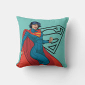 ブルースーツを着たスーパーガール クッション (正面)
