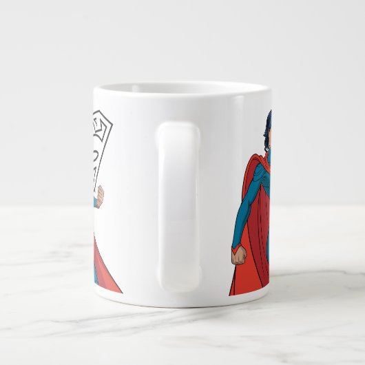 ブルースーツを着たスーパーガール ジャンボコーヒーマグカップ (裏面)