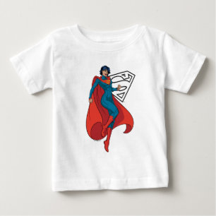 ブルースーツを着たスーパーガール ベビーTシャツ