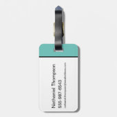 ブルースーツを着たスーパーガール ラゲッジタグ (裏面縦)