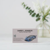 ブルースーパーカー | レザー | QRコード 名刺 (スタンド正面)