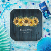 ブルース素朴ンフラワー結婚の紙プレート ペーパープレート (パーティー)