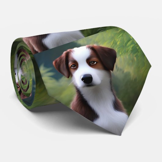 ブルース縁どザコリー子犬ネックタイ ネクタイ (ロール)