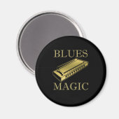 ブルース魔法楽器ハーモニカミュージックサウンドギフト マグネット (正面/裏面)