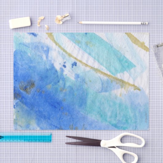 ブルース005抽象芸術水彩色彩の鮮やかティッシュペーパー 薄葉紙 (クラフト)