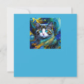 ブルース・アンド・ゴールズの美しい神秘的な猫誕生日 (裏面)