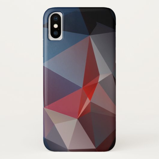 ブルース・アンド・レッドズ・抽象芸術・ピラミッド・アート Case-Mate iPhoneケース (裏面)
